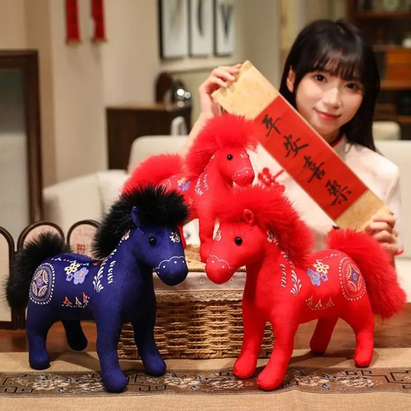 

Adorable Horse Stuffed Animal Soft Nursery Decoration Horse Plush Toy For Year Of Horse Celebrations 24BE