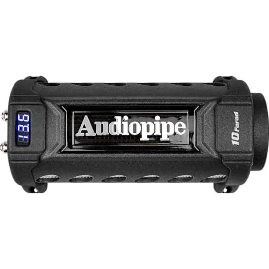 Car Audio 4 Volt Surge Power Capacitor Kit for Car Stereo Amplifier with Digital Display and Electronic Protection, Black ACAP-