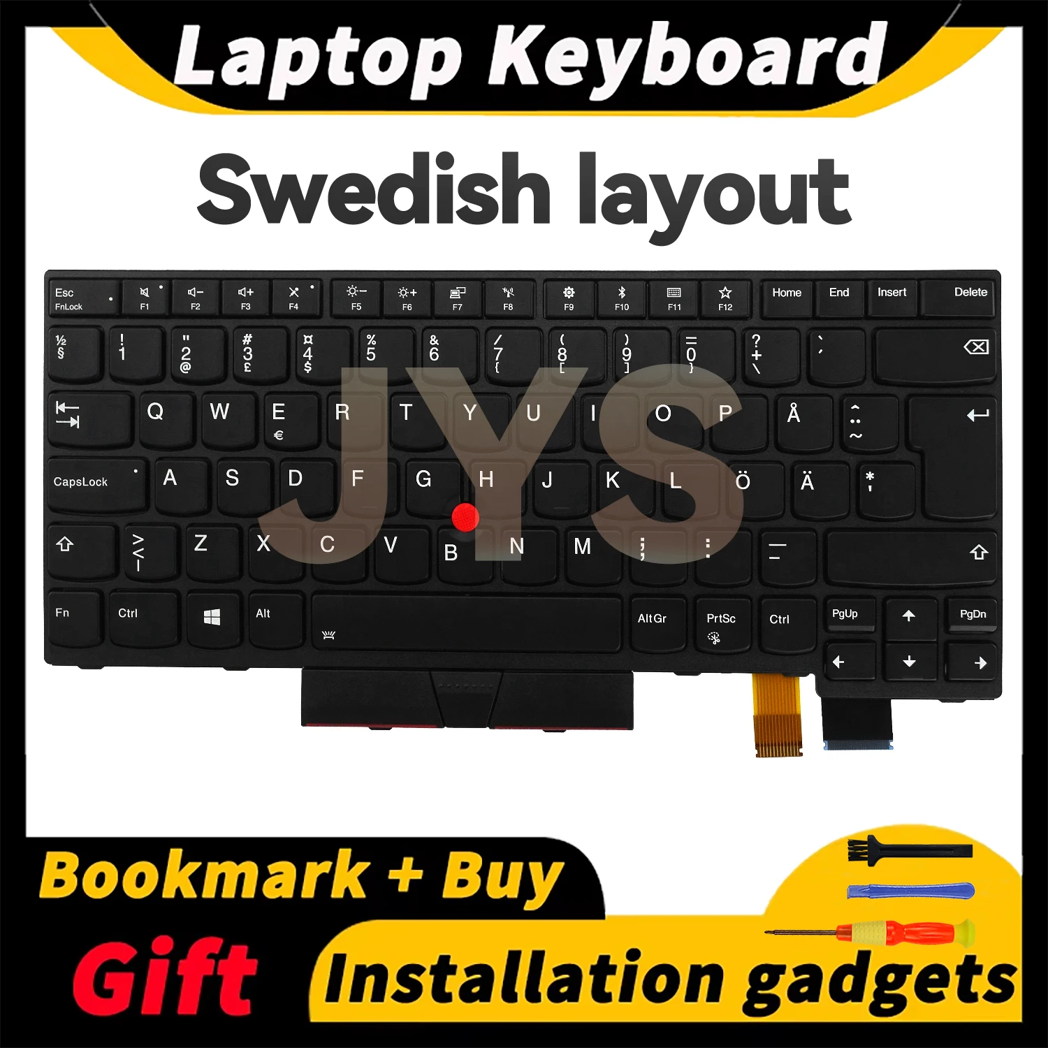 

For Lenovo ThinkPad T470/T480/A475/A485 laptop keyboard with backlight Swedish layout keyboards internal 01AX554 01AX595 01AX513