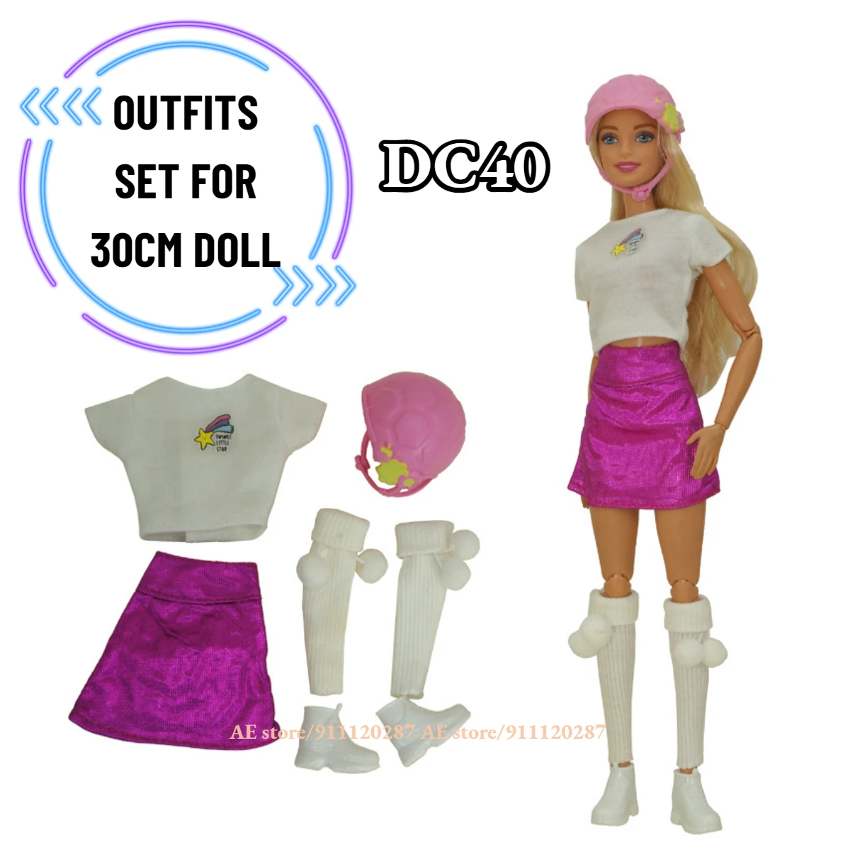 Fashion Clothings with Shoes Set DC40 for Barbie Blyth 1/6 30cm MH CD FR SD Kurhn BJD Doll Clothes Outfits Accessories Girl Toy