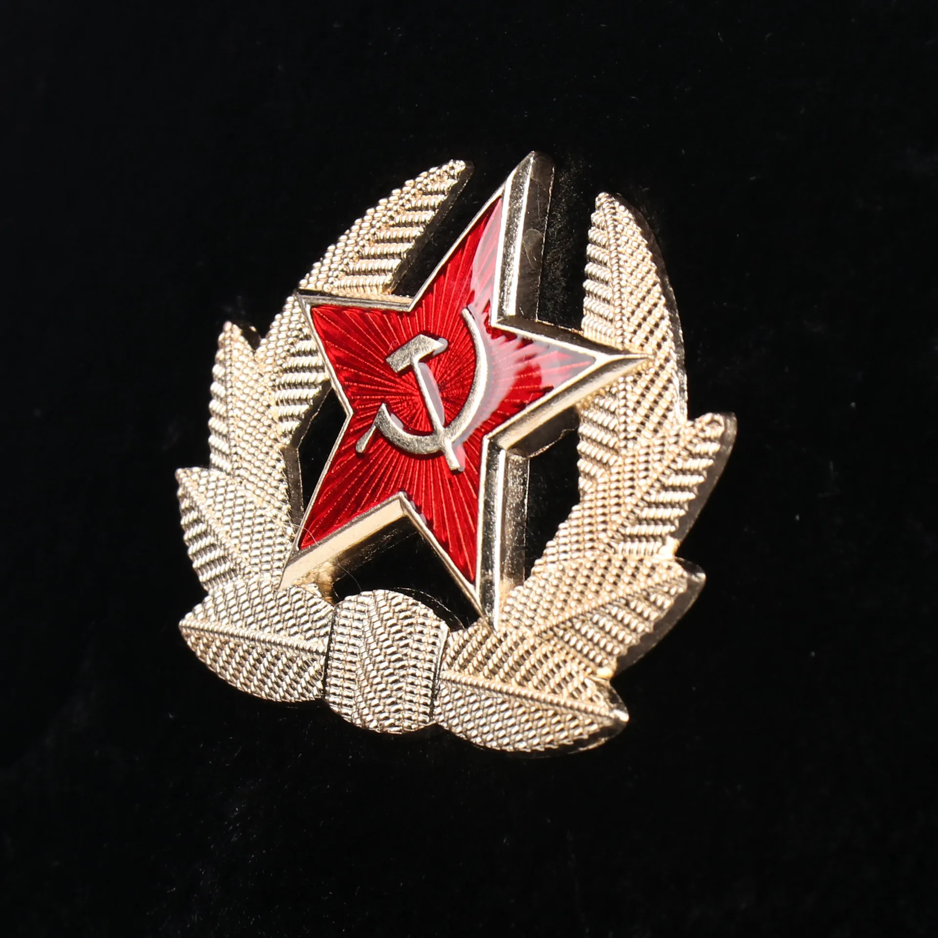1Pc Soviet Red Star Cap Badge Red Army Star Military Emblem Vintage Prop Accessory