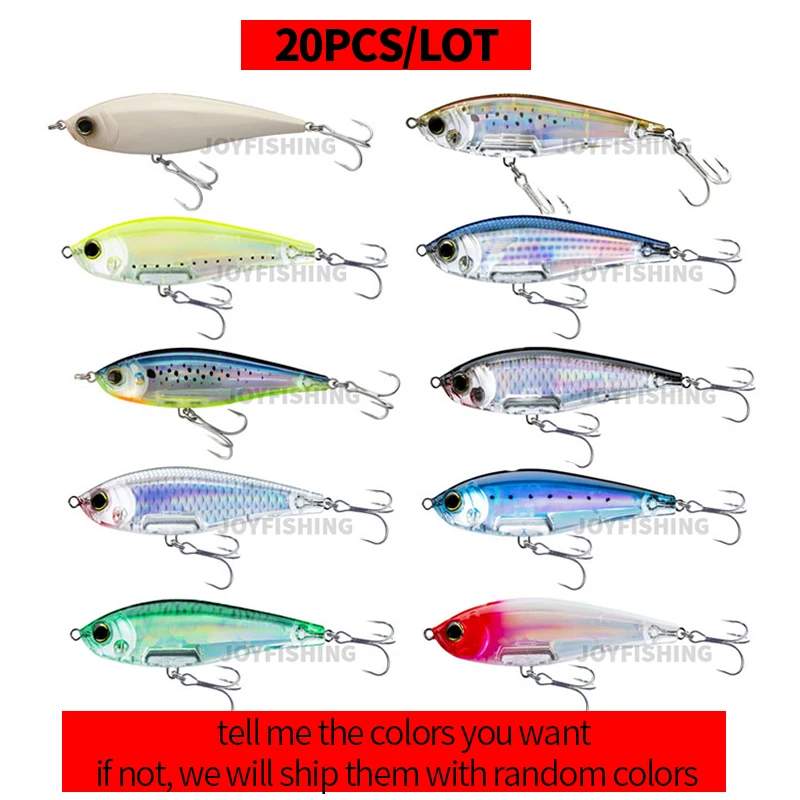 

20pcs Sinking Pencil Bait Fishing Lure 90mm 18g Saltwater Bass Trout Lure Isca Pesca Twitchbait Artificial Fishing Tackle 9070