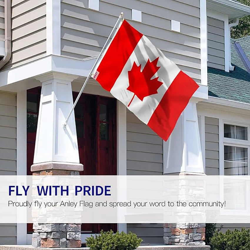 5x3 Ft Canada Flag Vivid Color and Fade proof Canvas Header and Double Stitched Canadian Flags Polyester with Brass Grommets