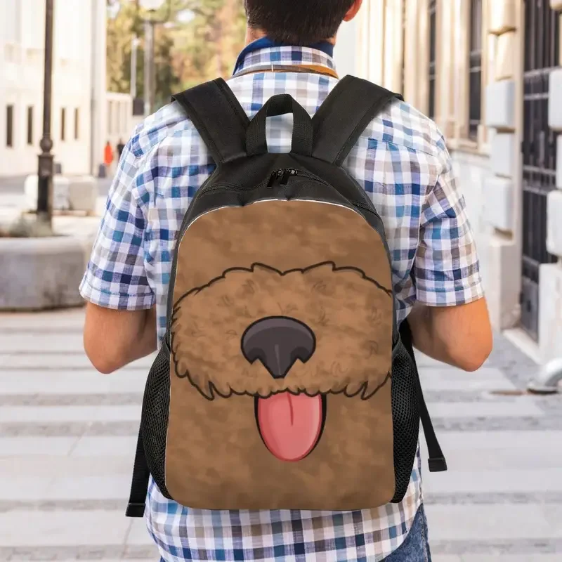 Mochilas Poodle Puppy Printing, Resistente à água, Cão de escola universitária, Cute Animal Bag, Bookbag para homens e mulheres