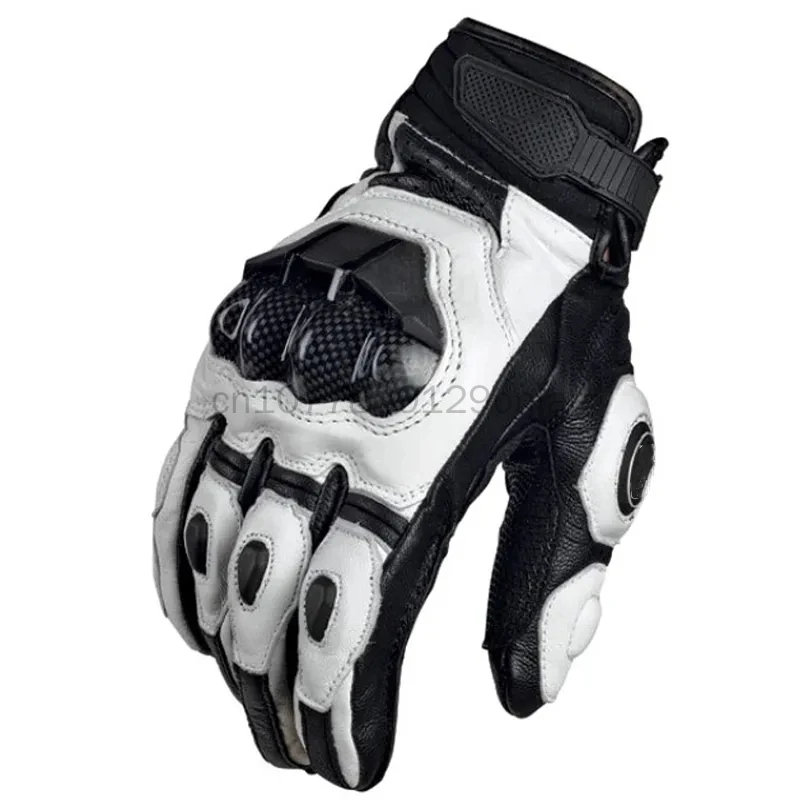 Motorcycle Gloves, Wear-resistant and Warm All Finger Leather Gloves, Off-road Road Cycling, Racing, Outdoor Sports Equipment