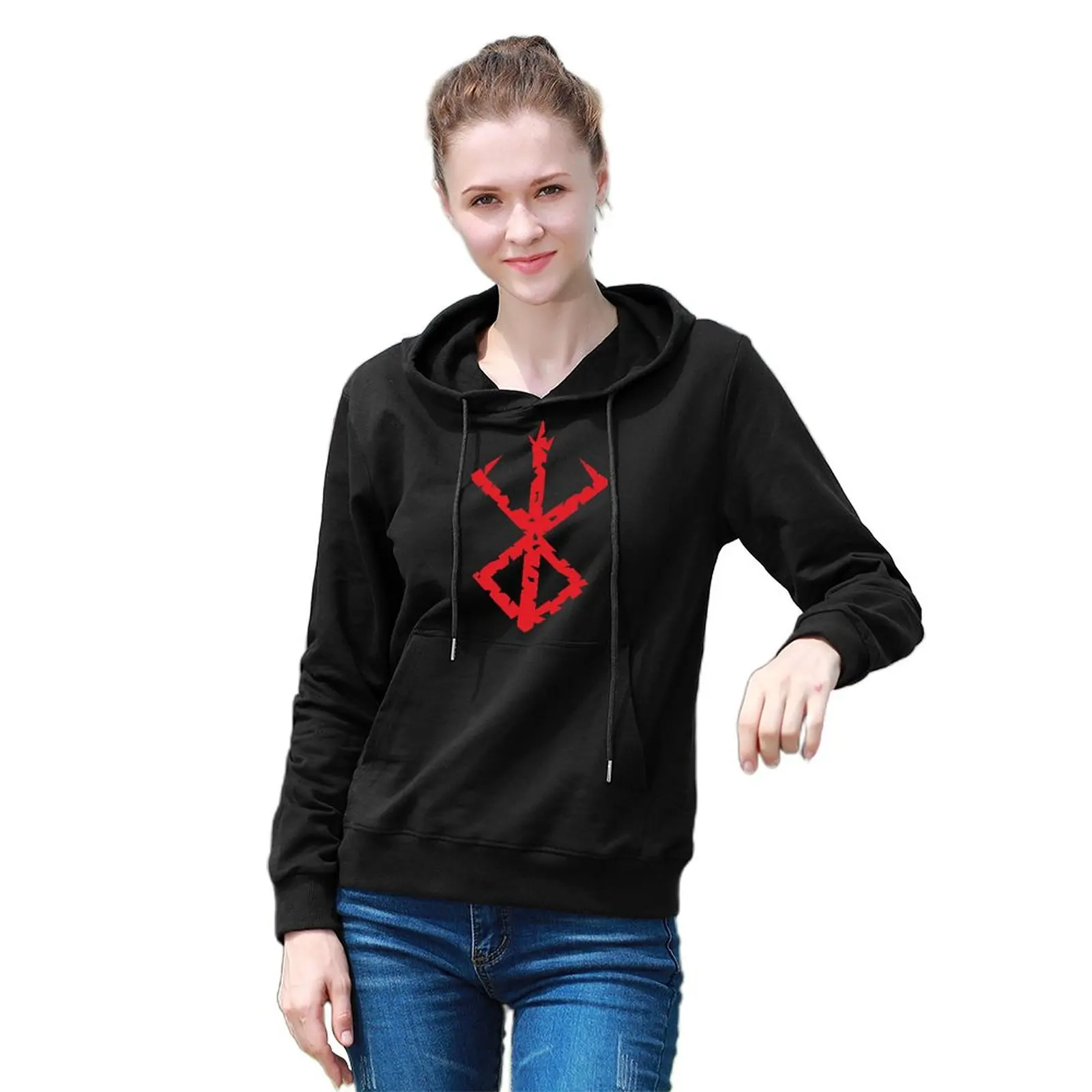 Ladies Berserk Guts Hoodie Manga Sacrifice Red Print Long Sleeve Cotton Hoodies Autumn Street Wear Graphic Pullover Hoodie XXL