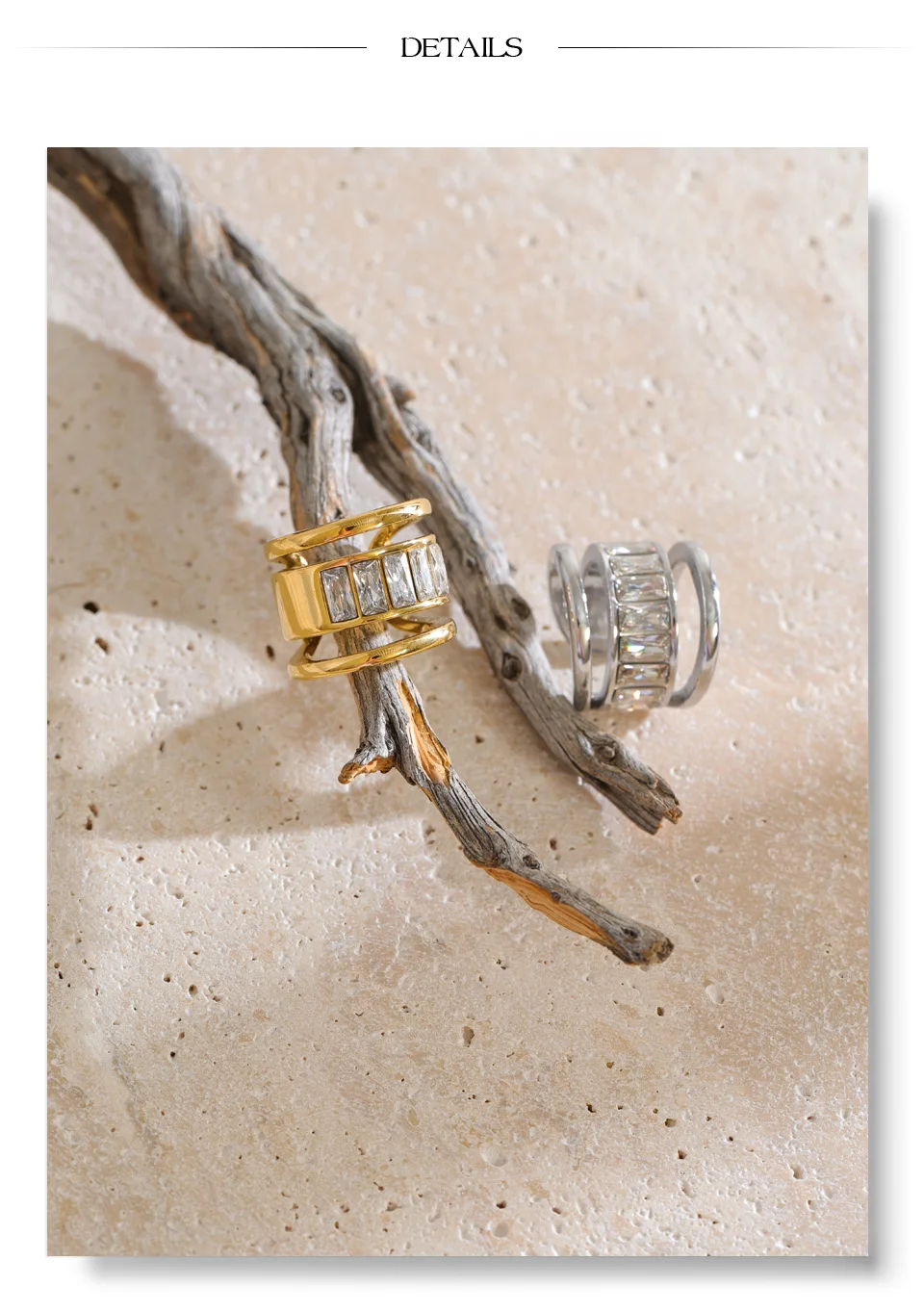 Yhpup 1 Stück Edelstahl Cubic Zirconia Mehrschichtige Ohrklemmen Ohrringe Hohe Qualität Neuheiten Ohne Ohrloch-Lochung Mode-Schmuck – Detail 8