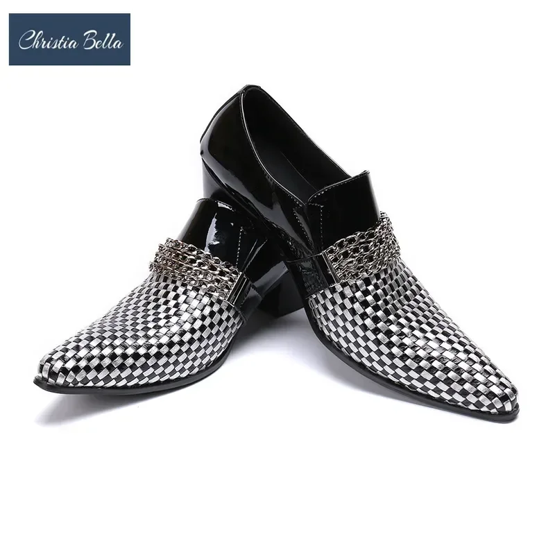 Christianity Bella Brand Men Oxford Leather Dress Shoes Fashion Business Pointed Wedding For MN4