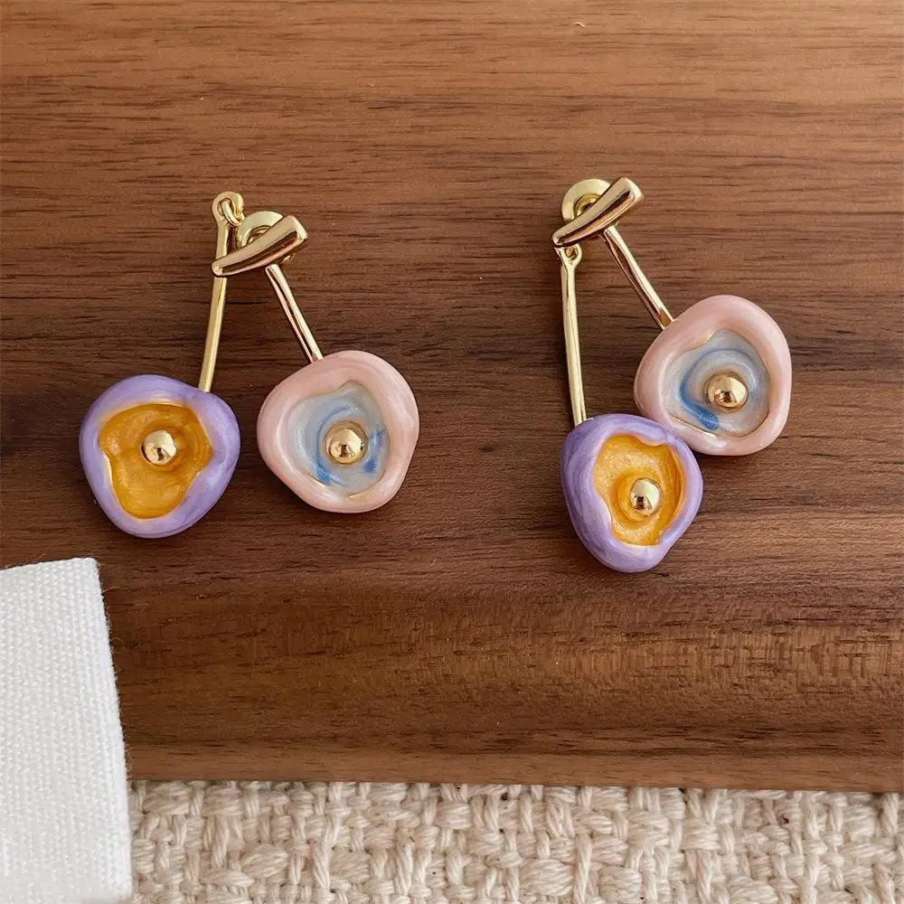 

Front And Back Cherry Flower Drop Earrings 2025 New Fashion Romantic Multi Function Jewelry For Women