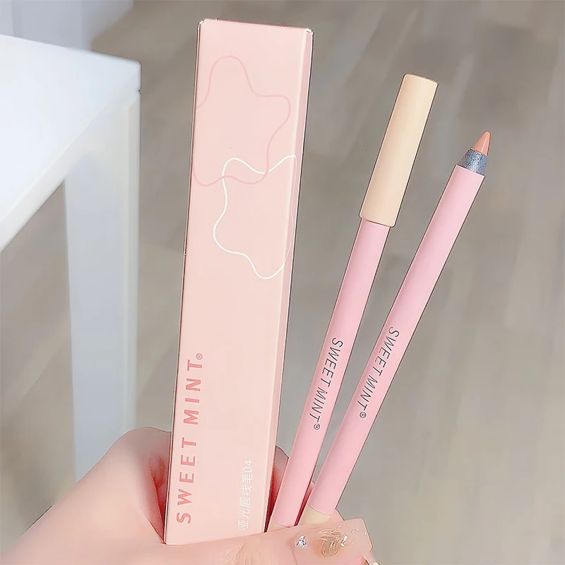 Waterdichte Matte Lipliner Potlood Sexy Nude Bruin Rode Contour Tint Lippenstift Aanhoudende Anti-Stick Cup Lipliner Lippen Make-Up Cosmetisch