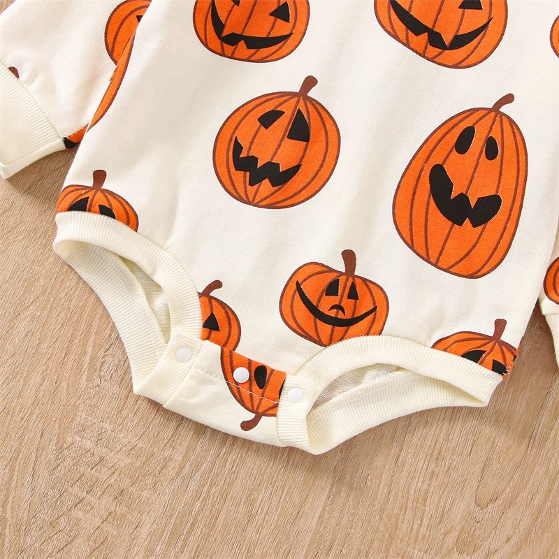 Baby Halloween Outfit Boy Girl Pumpkin Sweatshirt Romper Sweatershirt Newborn Toddler Clothes Halloween Pumpkin Bodysuits