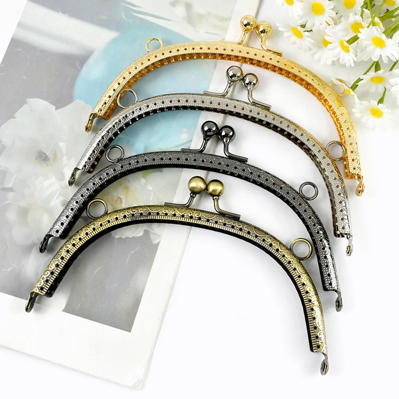 1/2/5/10Pcs 16.5cm Metal Purse Frame Kiss Clasp Bag Handle Handbag Chain Wallet Closure Lock  Clutch Bags Accessories