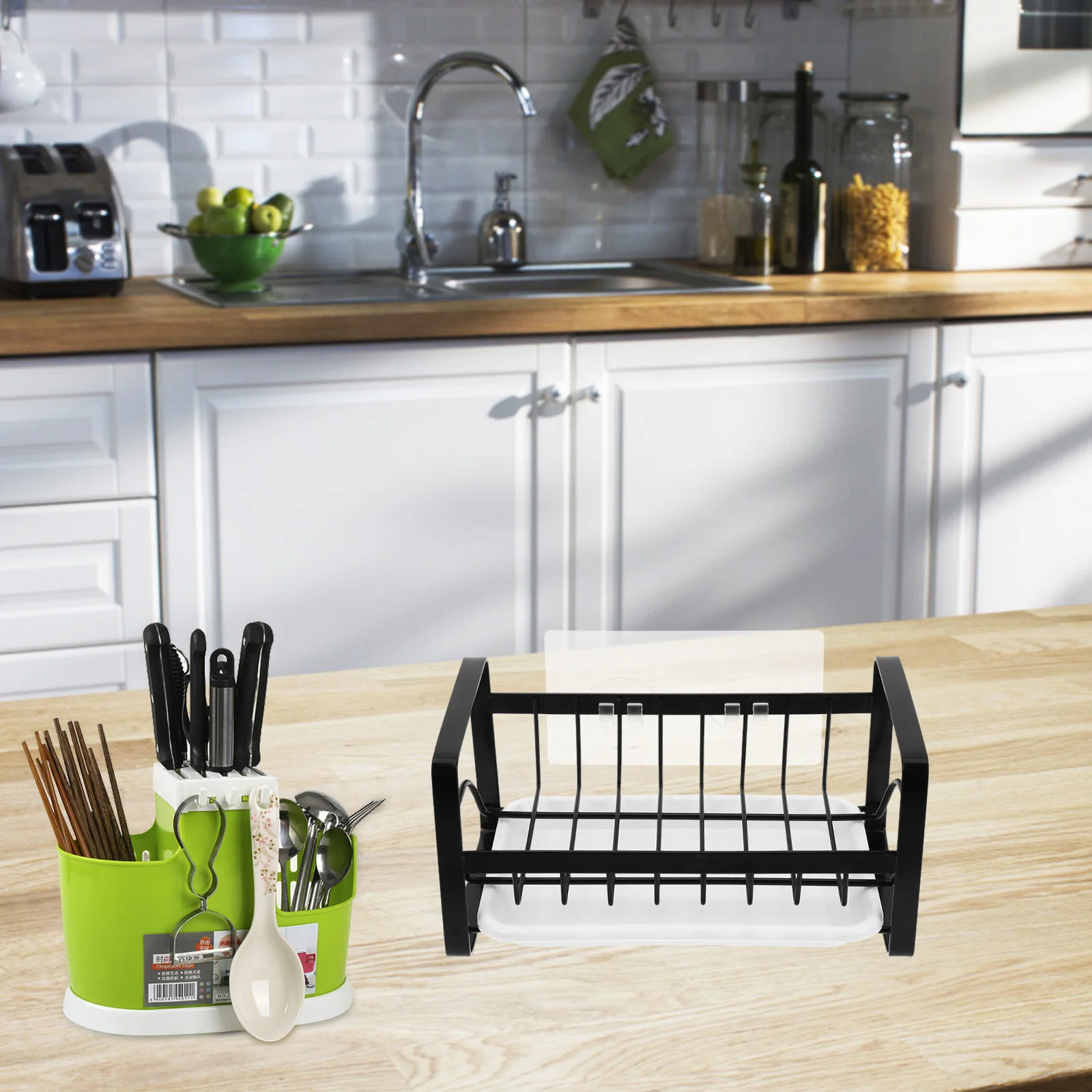 

Sink Sponge Holder Removable Drip Tray Hanging Kitchen Sink Organizer Kitchen Accessory Soap Dispenser Holder for Sponges