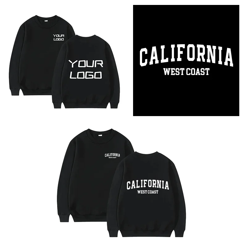 Customizable Brand Logo Autumn and Winter Crew Neck Pullover Unisex Fashion Casual Top Hoodless Sweatshirt Comfortable Sweater