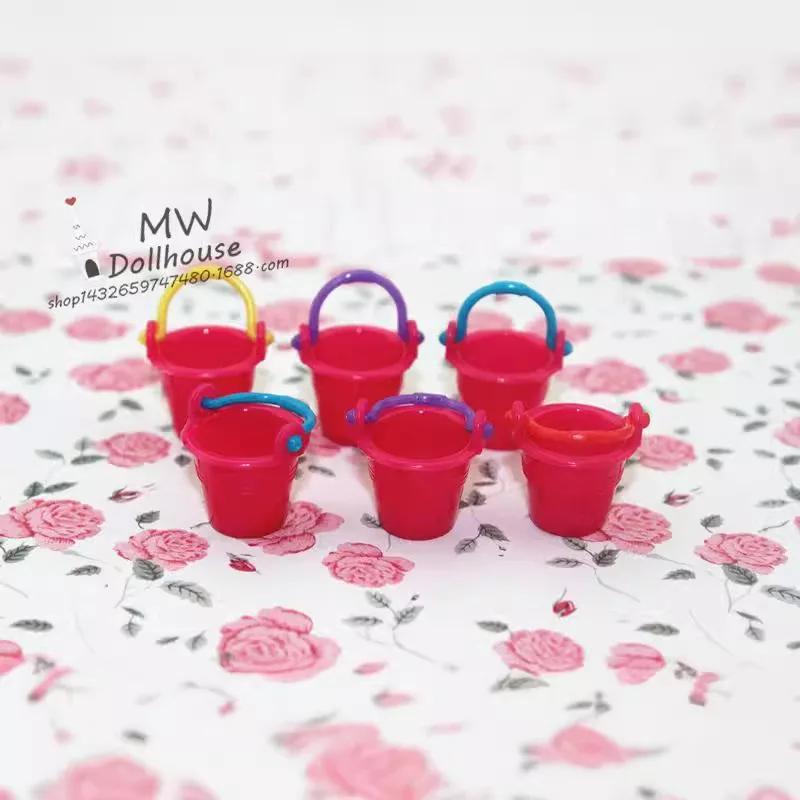 5pcs DOLLHOUSE Miniature Food Play Scene Model Dollhouse Accessories Mini Bucket - view 3