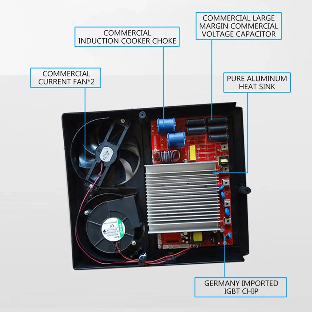 Cocina de Inducción de alta potencia para el hogar, cocina de avión comercial, pomo auténtico, tipo estufa, 5000W