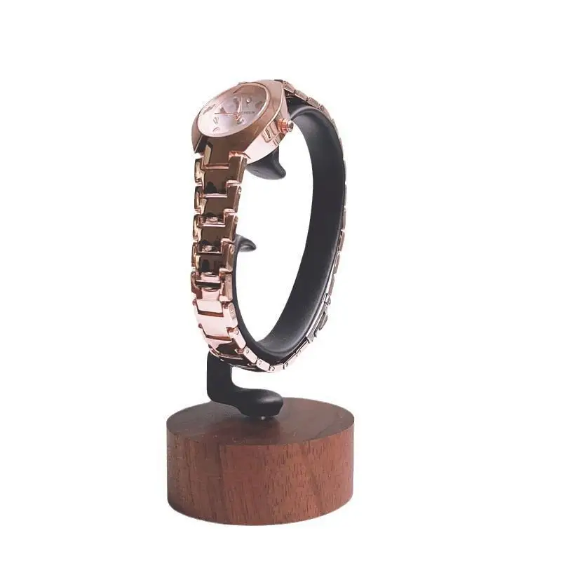 1 Stück C-förmiger Uhrenhalter aus Holz, Schmuck-Organizer, Ausstellungsständer für Armbänder, Ringe, Ohrringe, Uhren, Massivholz-Uhrenständer – Detail 11