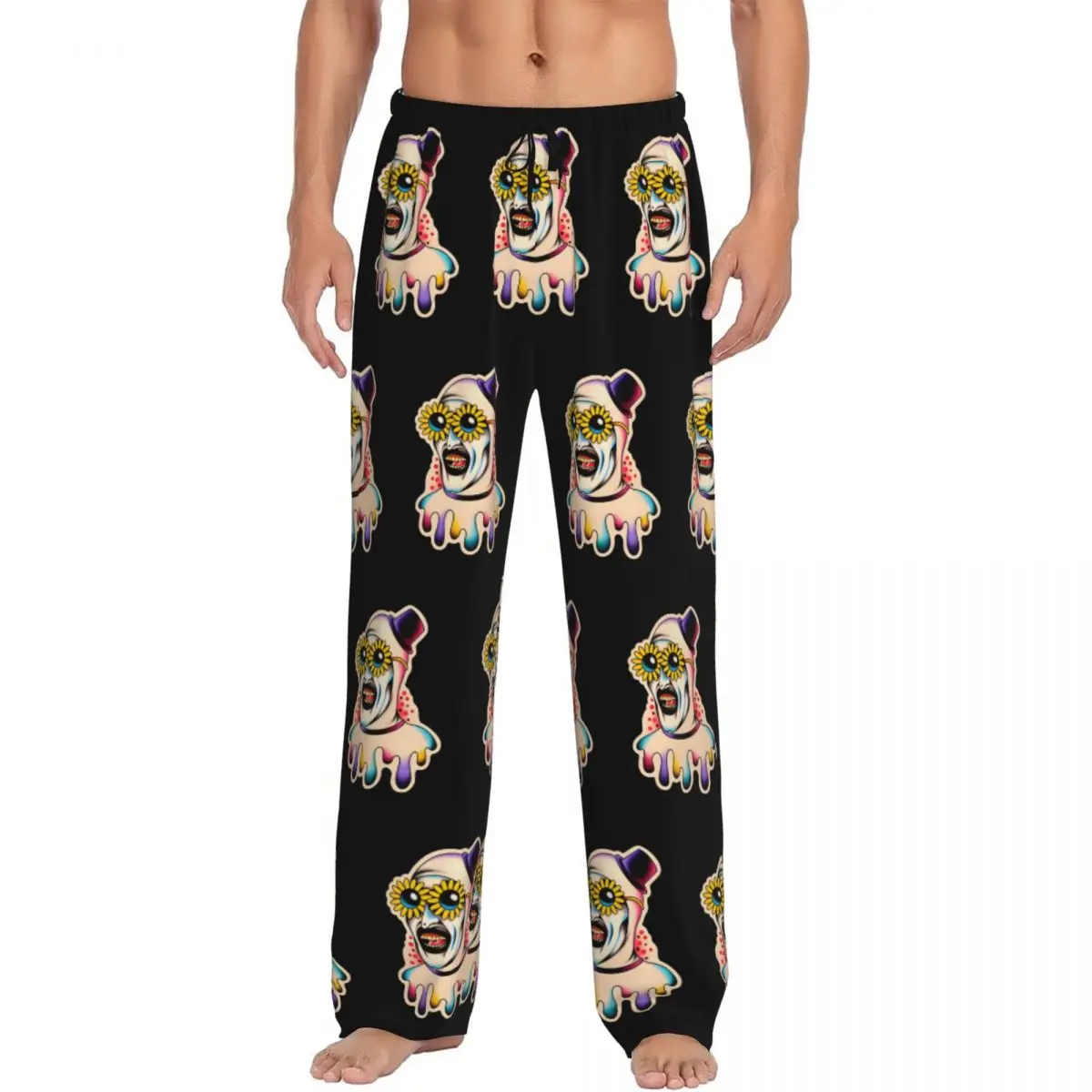 

Custom T-Terrifiers Pajama Pants Sleepwear Men's Elastic Waistband Halloween Horror Movie Sleep Lounge Bottoms with Pockets