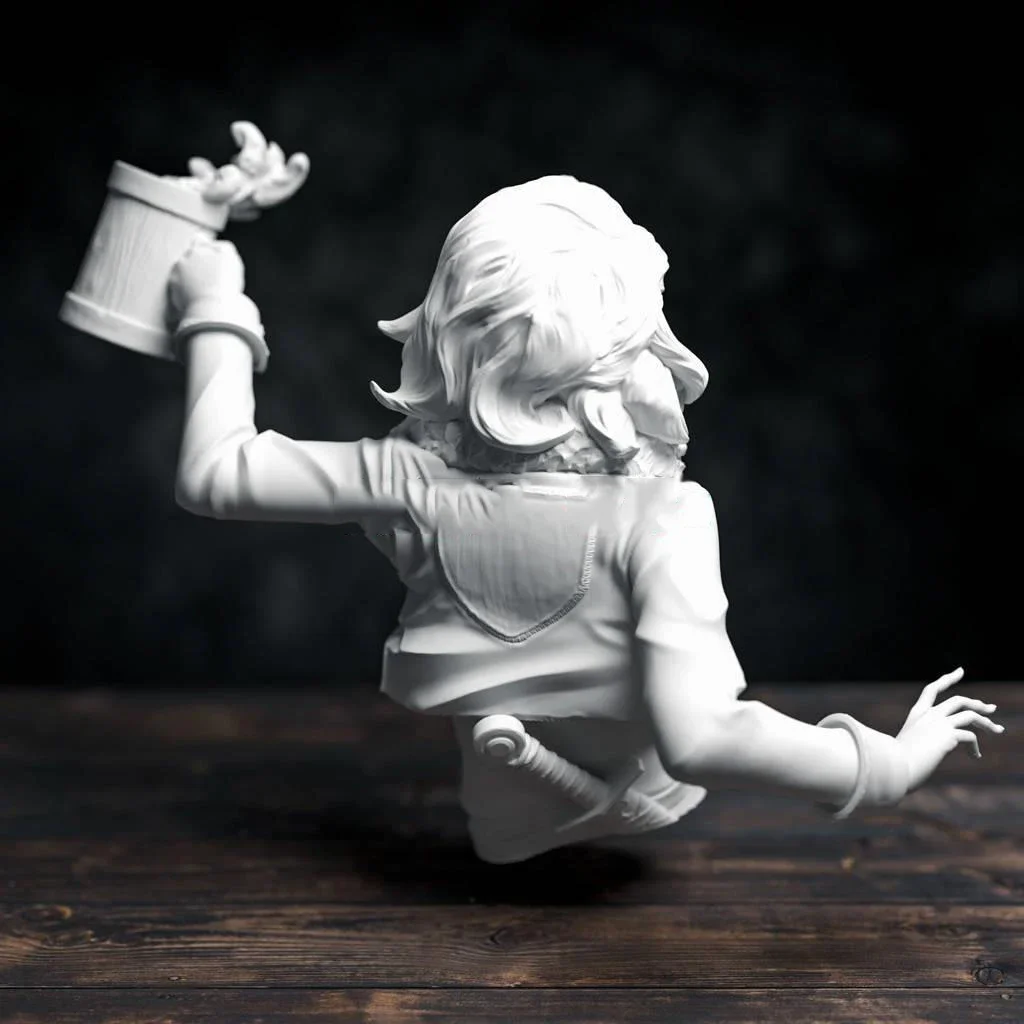 Resin Model Beer Girl Bust Figurine Sculpture Unpainted RW-662