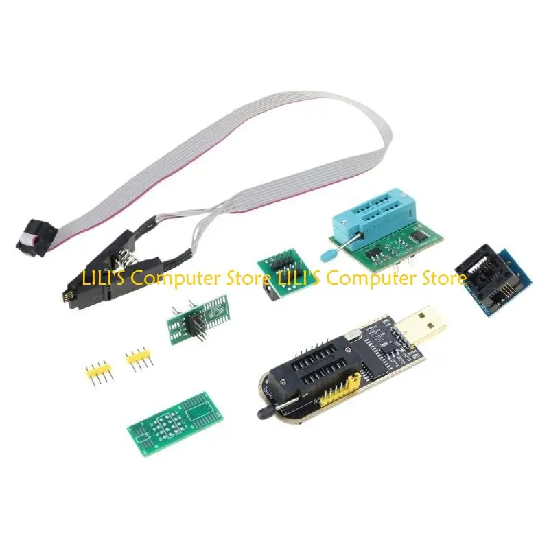A52B 1 ชุด CH341A USB Programmer แพ็คเกจสำหรับ EEPROM BIOS ด้วยการทดสอบอะแดปเตอร์ 1.8V SOIC8