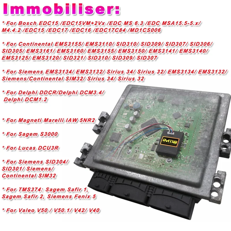 Universal IMMO Off Emulator IM118 ESL ELV Tacho Tachometer tester Program for Renault Bosch EDC15 EDC16 EDC17...ECUs PK V96