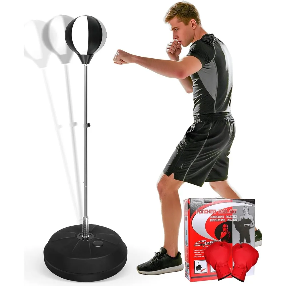 

Adjustable Reflex Punching Bag with Stand and Gloves for Adult Teen MMA Boxing Speed Training