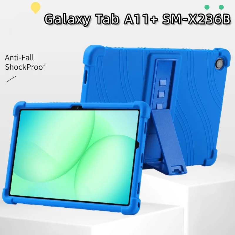 Adjustable Stand Case For Samsung Galaxy Tab A11+ A11 Plus 11inch SM-X236B Soft Silicone Cover Shockproof Protective Shell