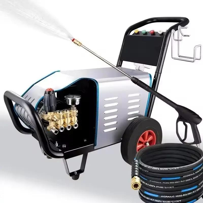 Commercial High-Pressure Car Washing Machine Electric Floor Dirty Cleaning Machine Power Farm Road Mud Spray Equipment