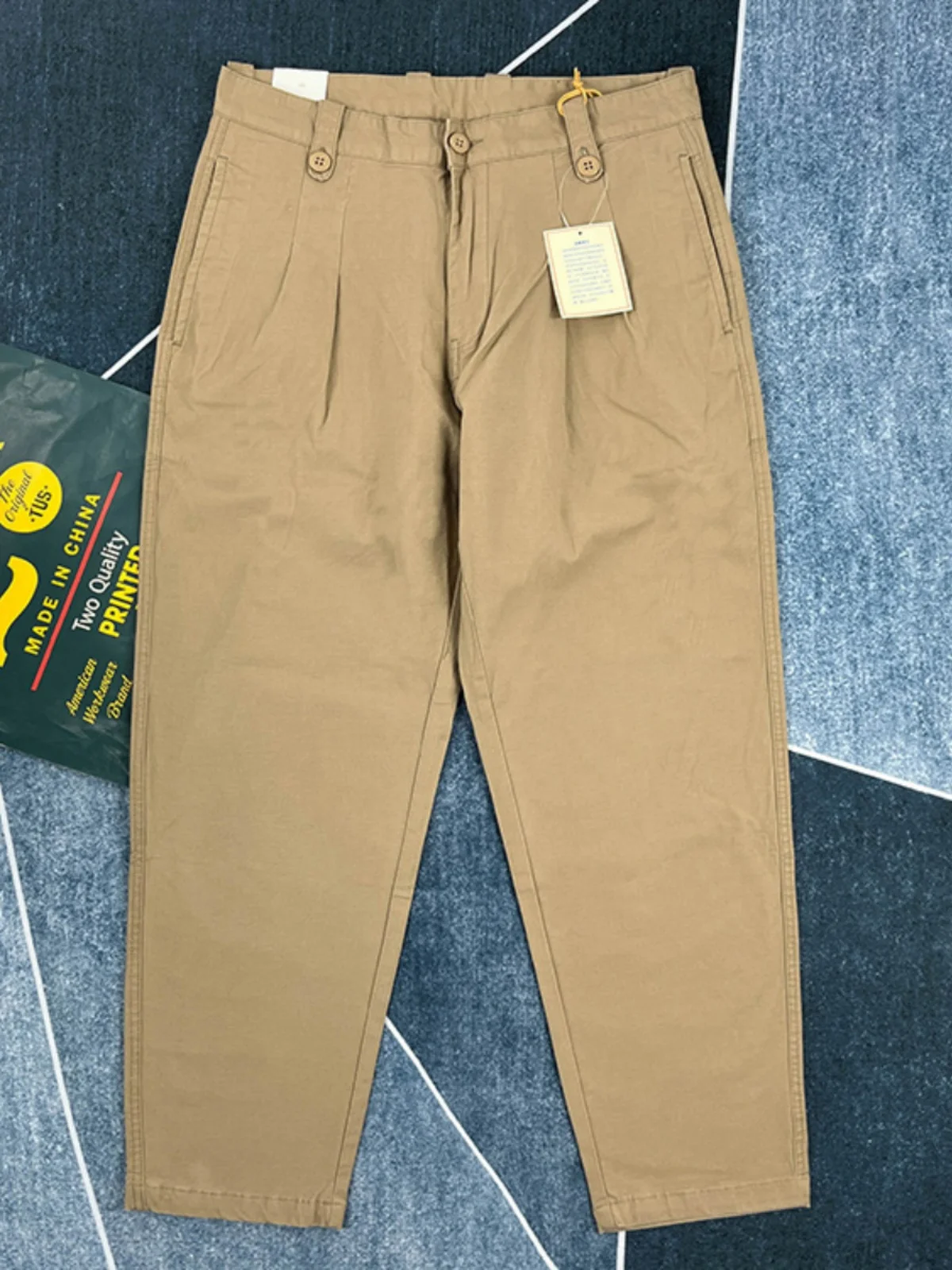 

Мужские летние тонкие брюки из чистого хлопка, свободного кроя, цвета хаки, в стиле японского ретро, дышащие, длинные...