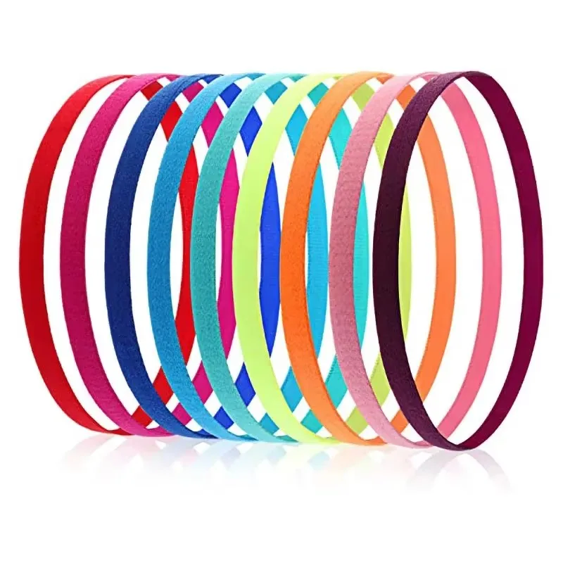 5/10/15Pcs Candy Color Women Men Yoga Hair Bands Sports Headband Girls Sport Anti-slip Elastic Rubber Sweatband Football Running