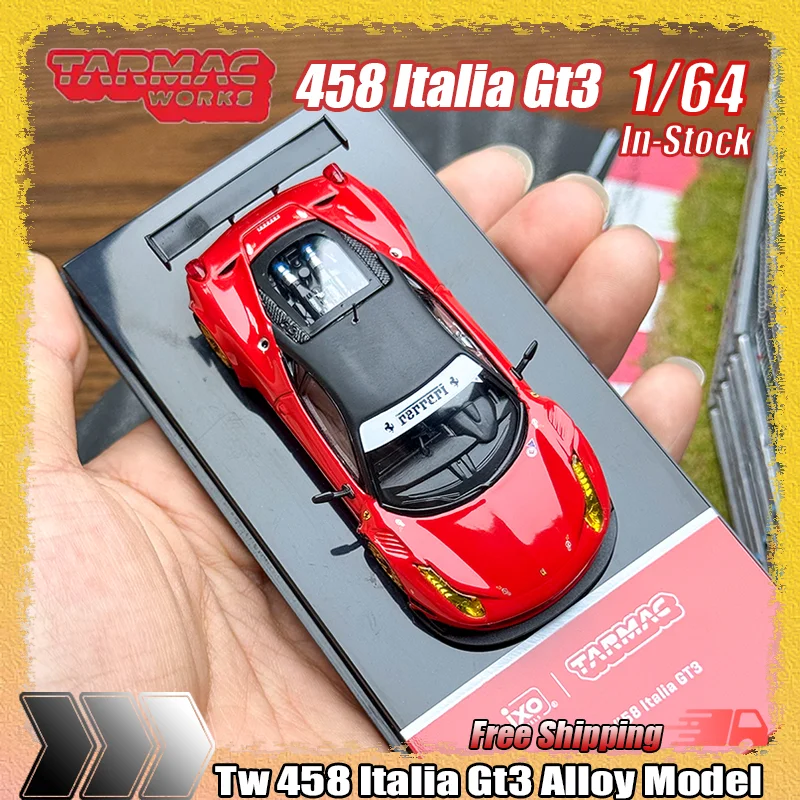 

Новинка на складе Tw 1:64 458 Italia Gt3, имитация сплава, миниатюрная литая модель автомобиля, детская игрушка на заказ, подарок, коллекционные украшения