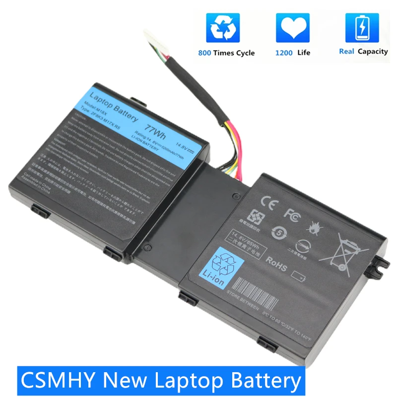 

CSMHY New Laptop Battery 2F8K3 For DELL 17 18 18x M17X R5 M18X R3 02F8K3 14.8V