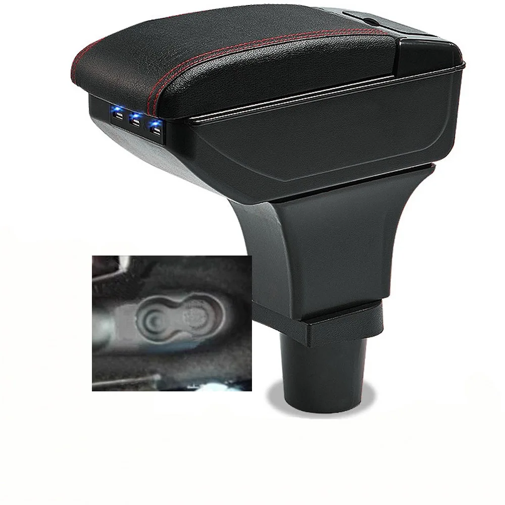 

For Fiat 500 Armrest Box Central Store Content Elbow Arm Rest with Cup Holder Ashtray USB