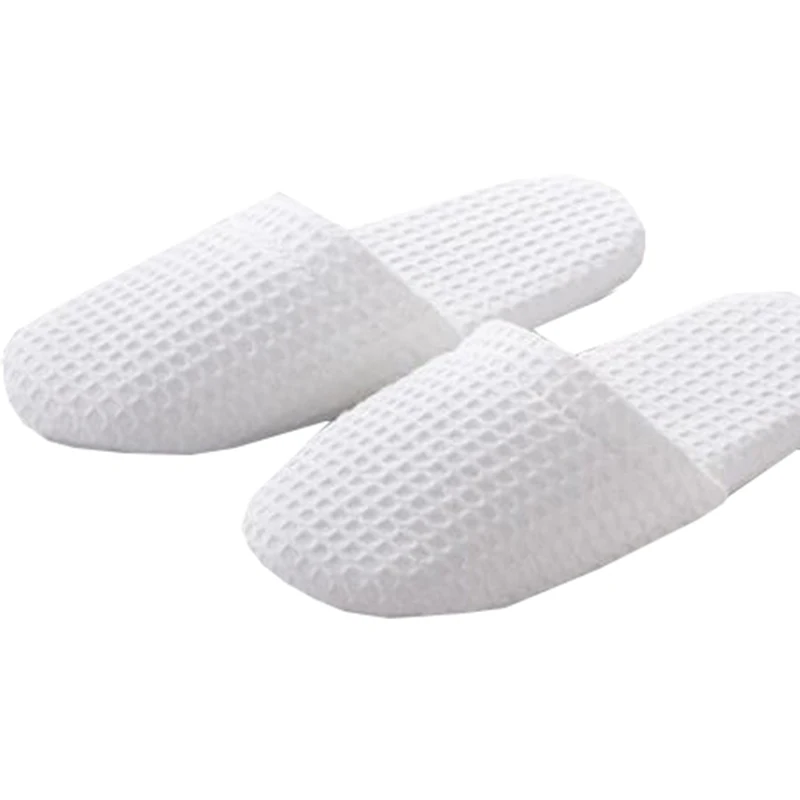 Chinelos de toe branco fechado, adequado para a maioria dos homens e mulheres, adequado para spas, convidados do partido, restaurantes e viagens, 5 pares