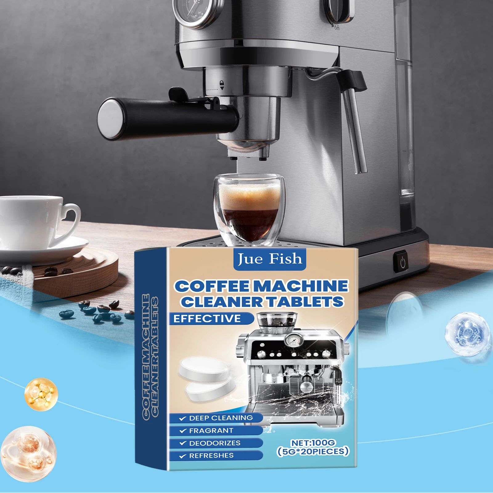 Coffee Machine Cleaner Tablets Thoroughly Removing Coffee Grounds Oil Eliminate Odors Descaling Maintain Coffee Machine Cleaner
