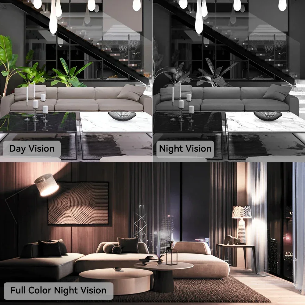 8MP Wifi Cameras HD Color Night Surveillance IP Outdoor Humanoid Tracking 4.0X Zoom Home No Ad APP Light Alarm CCTV Camera