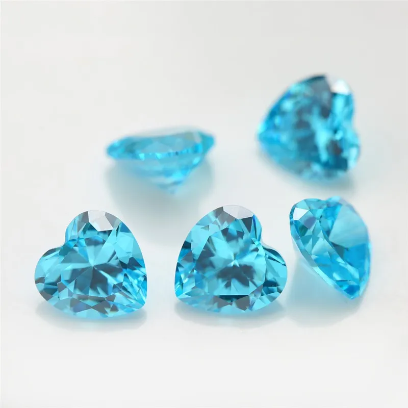 Factory Wholesale Nanocrystal Size 3x3-10x10mm Heart Cut Blue Gree Nano Gemstone For Custom Diamond Jewely DIY Jewelry Making