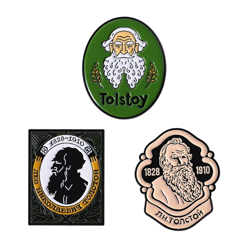 Cartoon historical celebrity portrait badges, creative character designs alloy pins, clothing accessories, gifts for friends