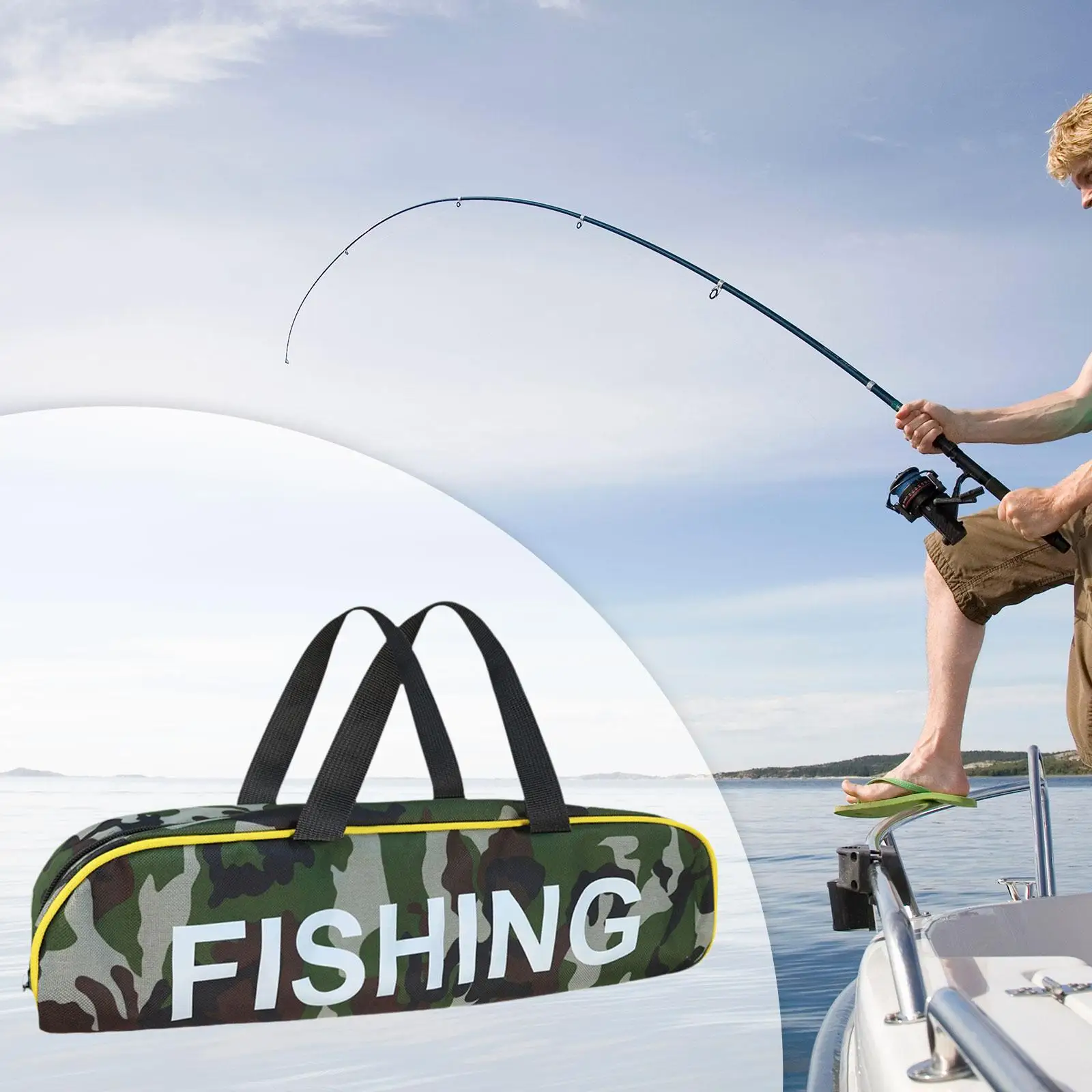

Fishing Tackle Bag with Handle Wear Resistant Portable Enthusiasts Multiuse Oxford Cloth Large Capacity Accessories Storage Bag