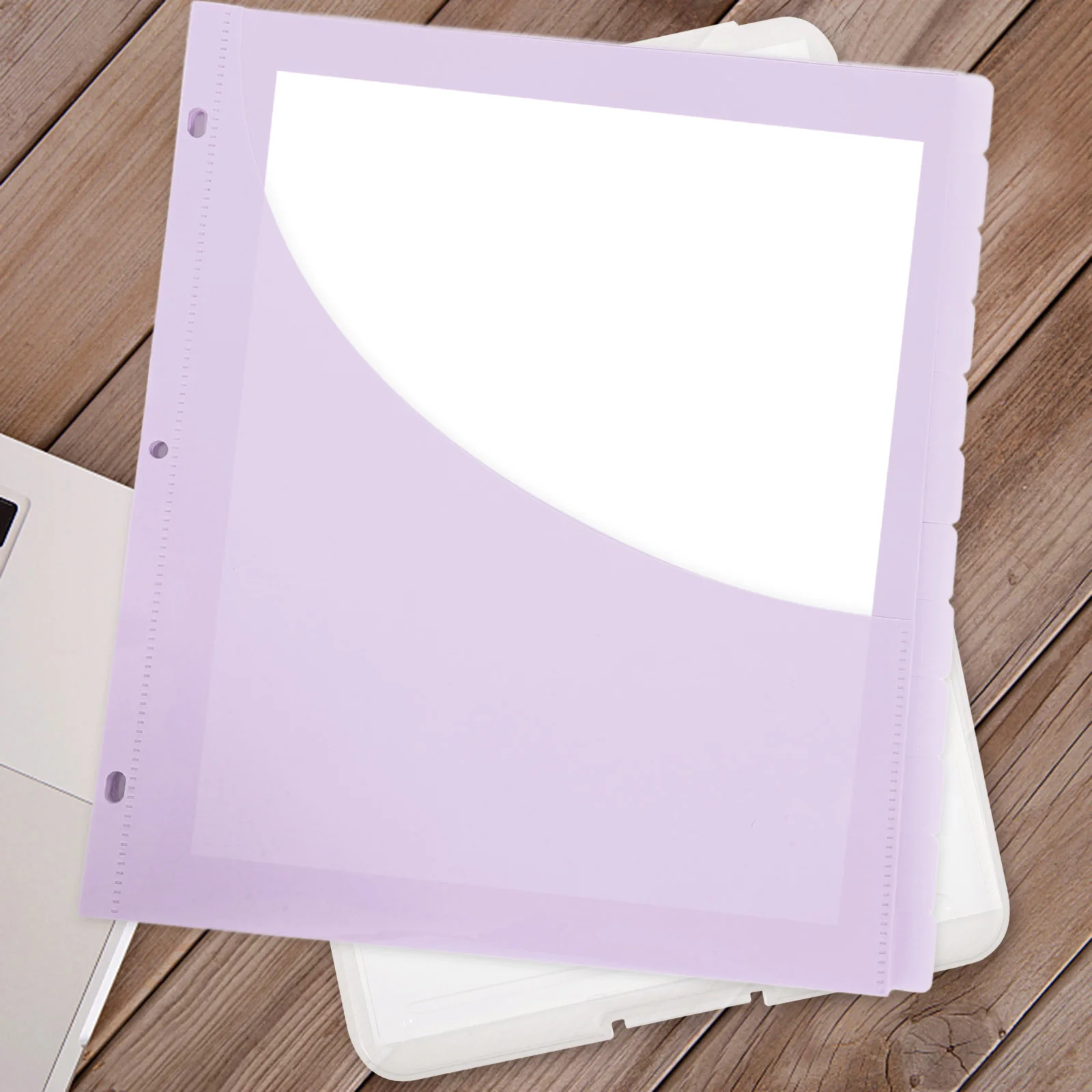 

12pcs Plastic Binder Pockets A4 3-Holes Punched Divider Sheets For Documents Photos Notes Pocket Dividers File Organizer School