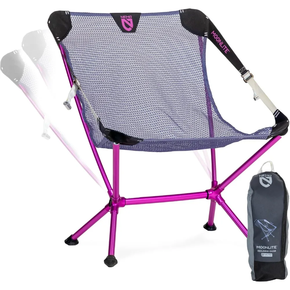 

Moonlite Reclining Camp Chair | Portable Backpacking and Camping Chair with Adjustable and Foldable Options, Black Pearl