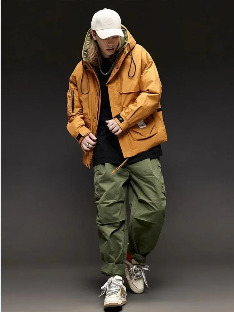 Men Canada Jacket Winter Warm Jacket Thick Hooded Military Bomber Multi-Pocket Coat Windproof Windbreaker Casual Loose