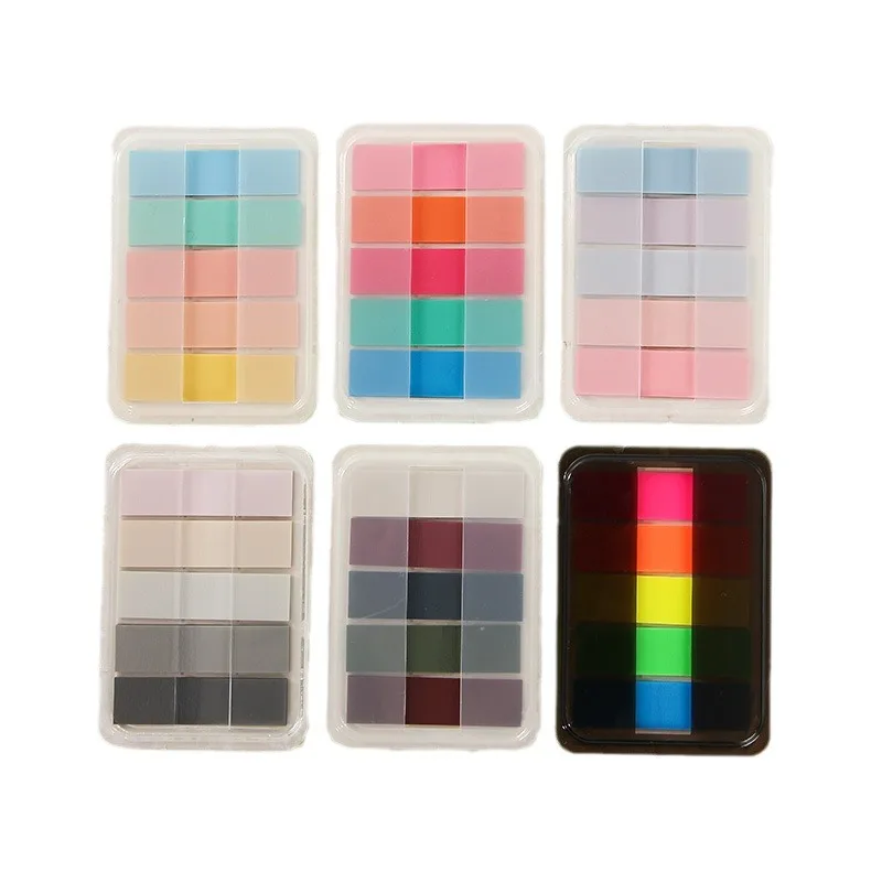 100pcs macaron color transparent stickers waterproof PET minimalist style high-end index sticky notes with strong adhesion