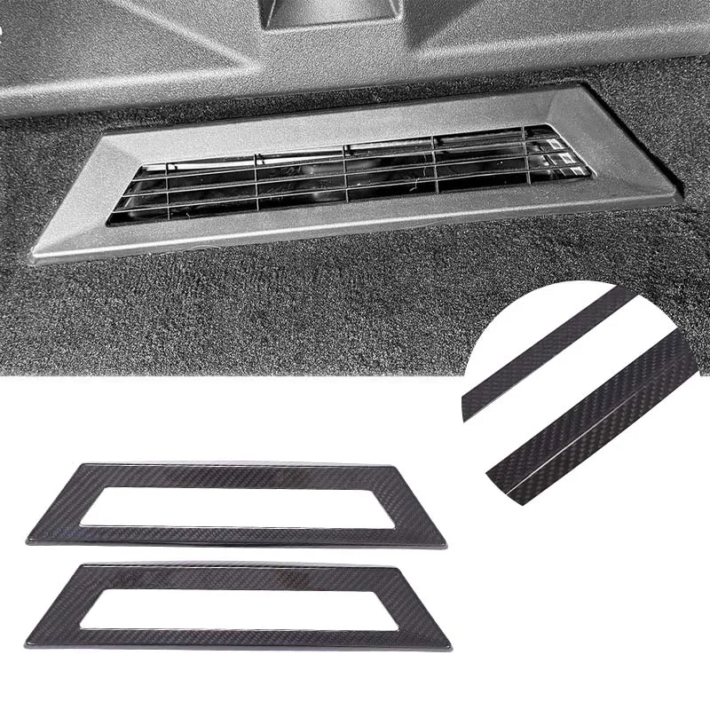 

For Tesla Cybertruck 2024+ Real carbon fiber car seat under air outlet frame decorative sticker car protection accessories