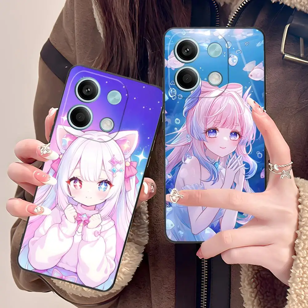 

Pink Anime Girl Mobile Phone Case for POCO M7 M6 M5 M4 M3 X7 X6 X5 X4 X3 Pro GT 5G Colour Printing Protective Cellphones Luxury
