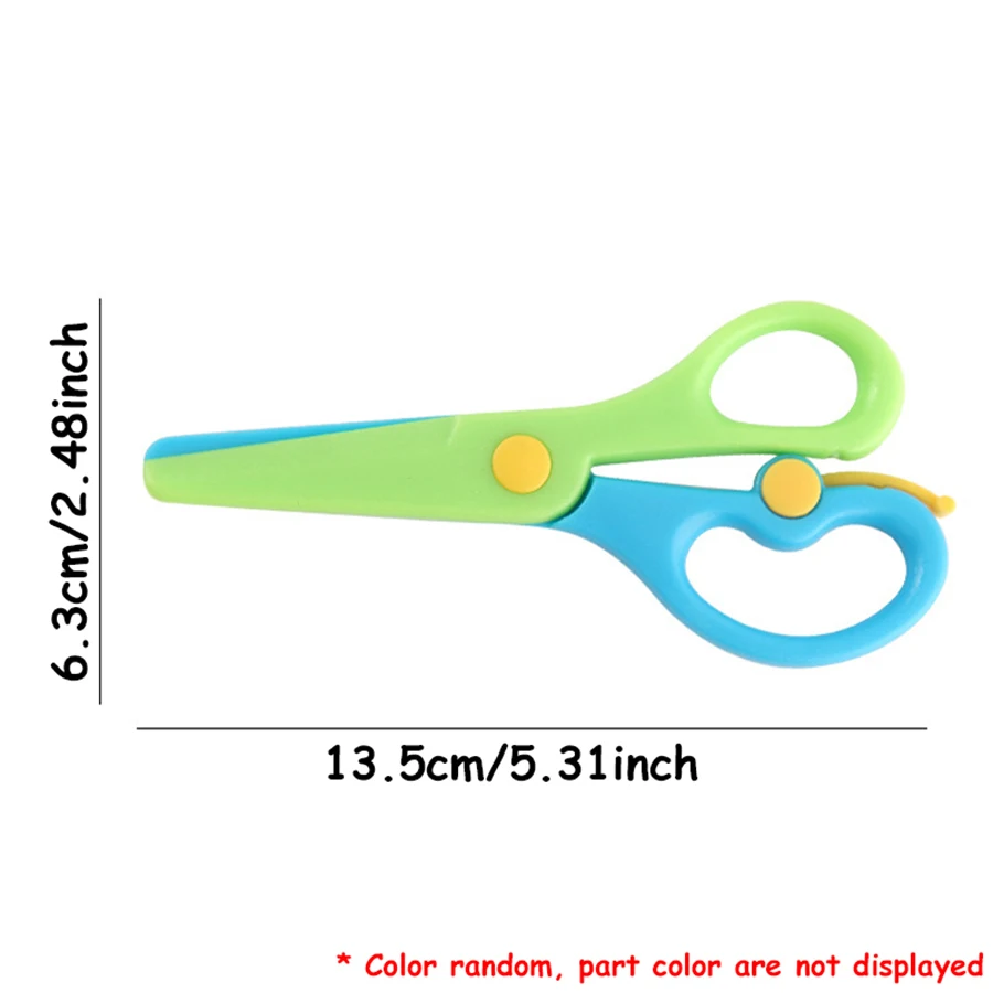 6-12pcs Color Safety Scissors Plastic Anti-Pinch Craft Scissors Office Paper Cuttings Matching Scissors Paper Cutting Tools