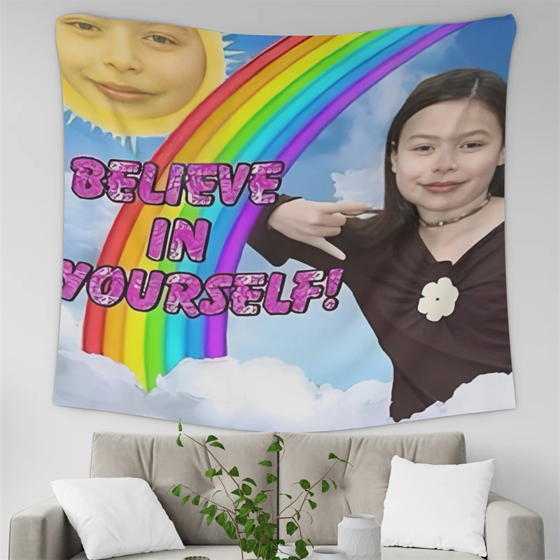 Gaslight Gatekeep Girlboss ICarly Believe in Yourself Tapestry Wall Hanging Art for Bedroom Living Room College Dorm Party