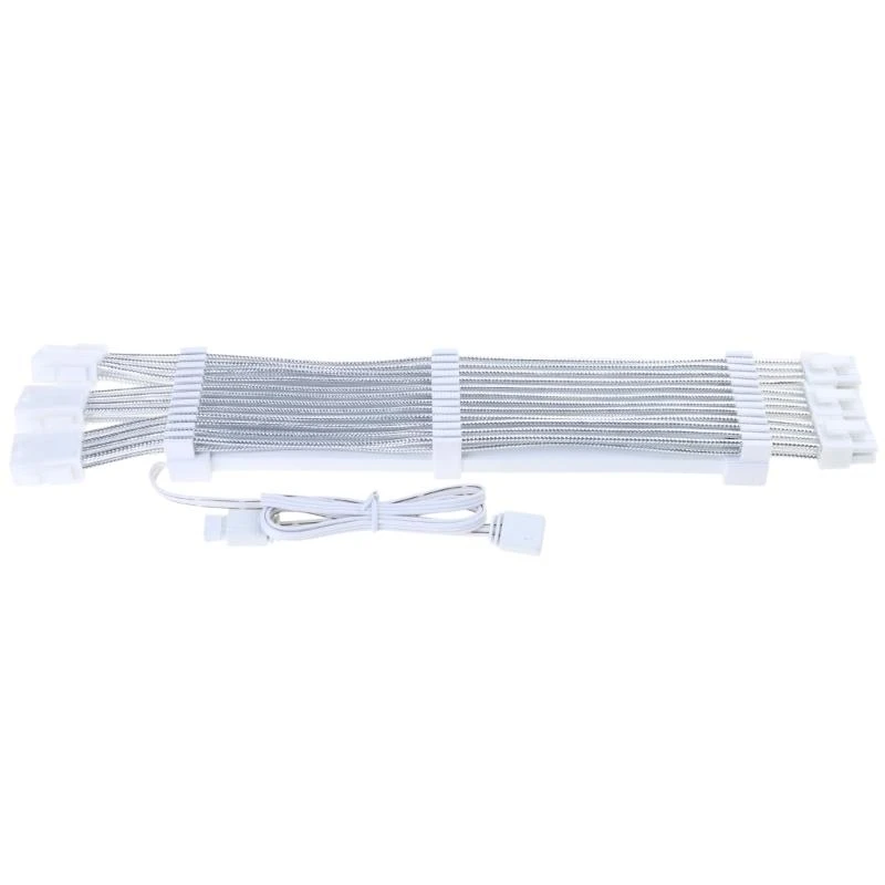 31BA PC CASE- ส่วนขยาย PSU RGB สาย 24PIN PCI-E GPU 8PINX2,8PINX3 เส้นนีออนสี ARGB Transfer Adapter 5V3PIN