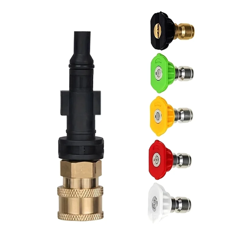 

TKOH-High Pressure Water Tool Quick Connect Adapter 1/4 Quick Connect With 5 Color Nozzles Suitable For LAVOR/Sterwins