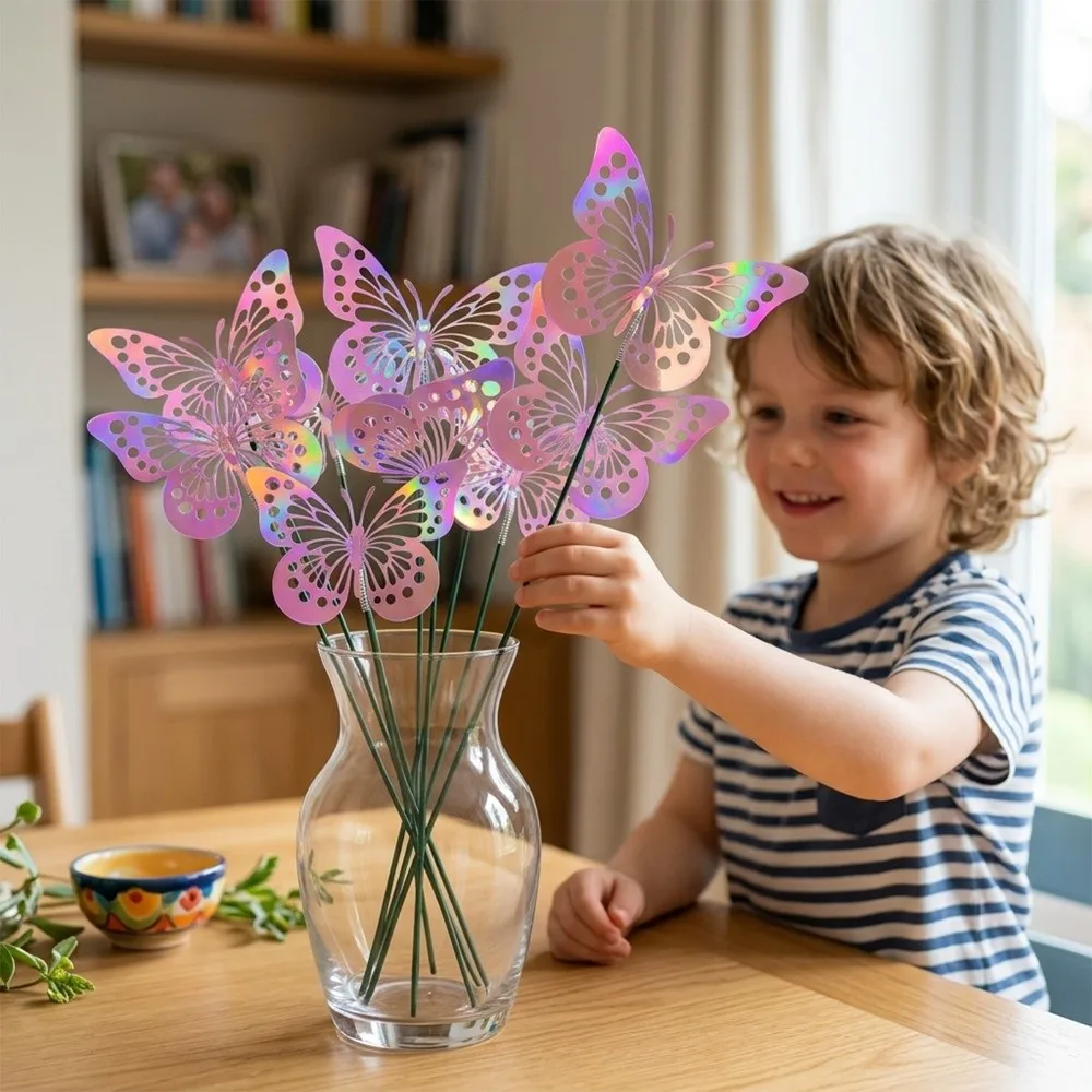 Colorful Butterfly Stakes Lifelike Plant Plug Simulation Butterfly Ornaments Multi-purpose Dreamlike